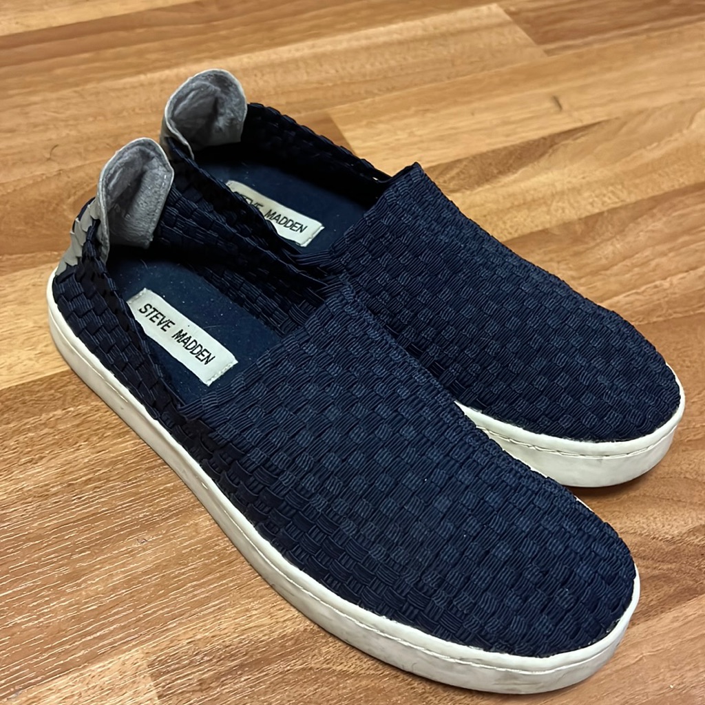 Navy Blue Steve Madden Slip On Sneakers